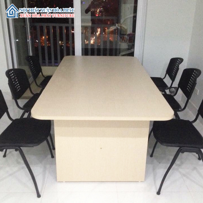 Bàn Phòng Họp 2m4 Gỗ Công Nghiệp màu trắng
