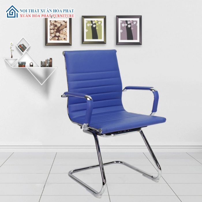 Ghế Chân Quỳ Da Lưng Thấp CQ207-Xanh Lam