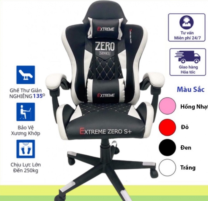 Ghế Gaming Extreme Zero S+ BLACK - WHITE