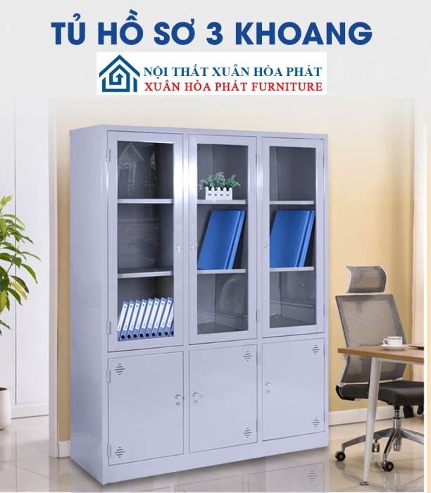 Tủ sắt đựng hồ sơ 3 khoang TTLK07